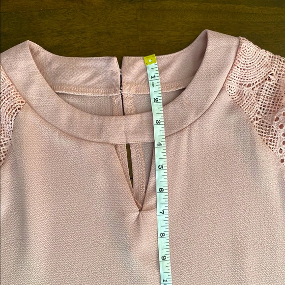 Pink sheer blouse with embroidered sleeves - Picture 10 of 10